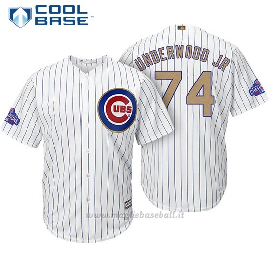 Maglia Baseball Uomo Chicago Cubs 74 Duane Underwood Jr. Bianco Or Program Cool Base